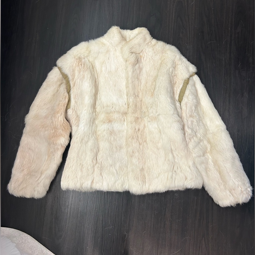 Elegant Cream Fur Jacket